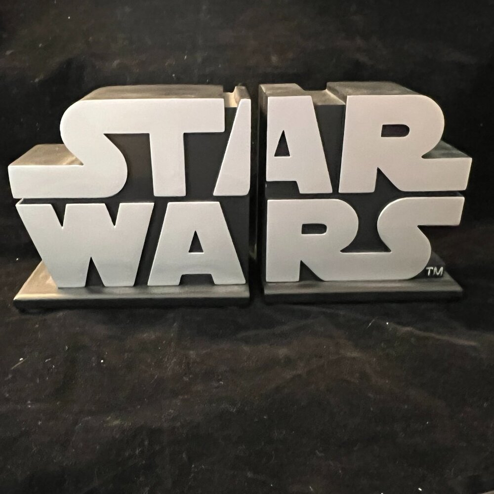 STAR WARS Logo Collectible Bookends Borders Silver Exclusive Gentle Giant RARE